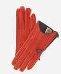 CA4348 (persimmon) - Women’s Italian leather gloves with cashmere lining and side zipper 1