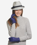 CA4439 (blue) - Women’s quilted Italian leather gloves with cashmere lining 2