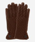CA4439 (brown) - Women’s quilted Italian leather gloves with cashmere lining 1