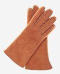 CA4465 (saddle) - Women’s handsewn Italian sueded lamb shearling gloves 1