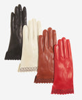 CA4534 (red) - Women’s Italian unlined dress leather gloves with “lace-work" cuff 4