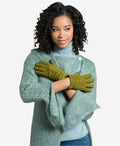 CA4538 (moss) - Handsewn Italian carpincho women's dress gloves with cashmere lining 3