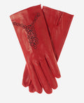 CA4539 (red) - Women’s Italian unlined dress leather gloves with “lace-work” design 1