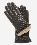 CA4643 (black) – Women’s Italian quilted leather gloves with cashmere lining and bow 1