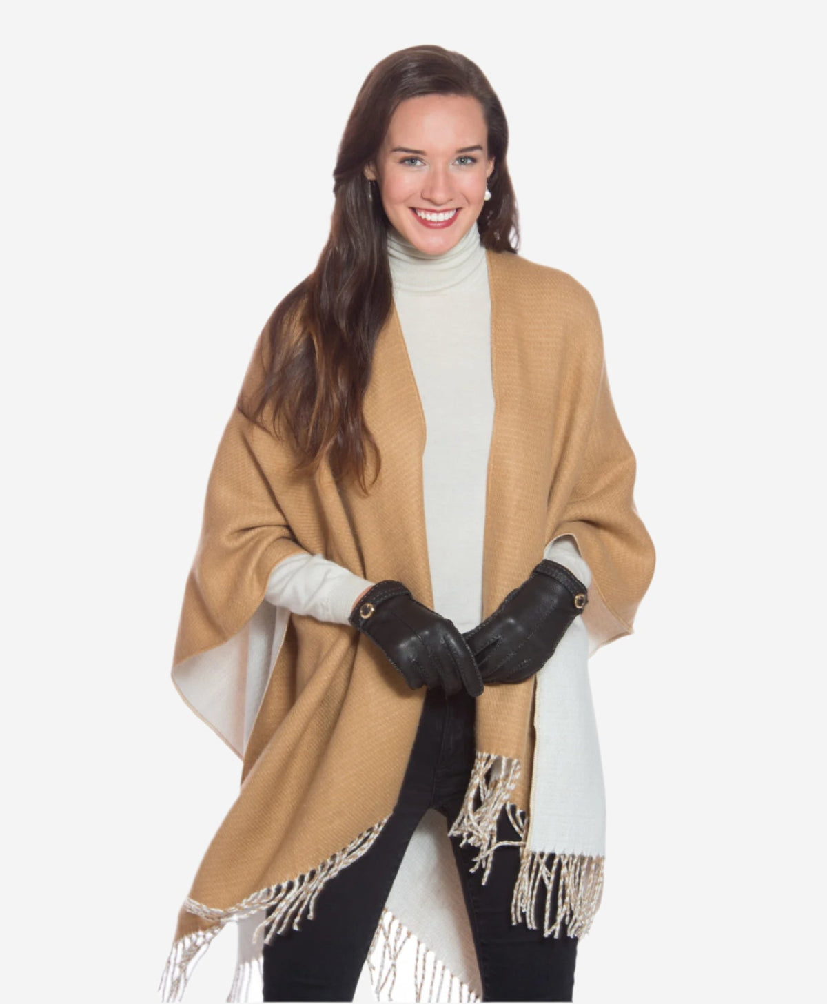 CA4661 (black) - Women’s Italian handsewn deerskin gloves with cashmere lining and distinctive strap and buckle