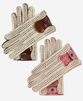 CA4916 (pink) - Handsewn Italian crochet driving gloves in lambskin leather 3
