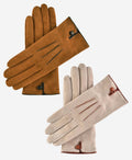 CA4941 (alabaster) - Women’s Italian handsewn suede gloves with cashmere lining and distinctive details 3