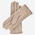 CA4941 (alabaster) - Women’s Italian handsewn suede gloves with cashmere lining and distinctive details 2
