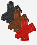 CA4987 (black) - Women's Italian Leather Lambskin Gloves with Strap 3