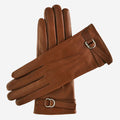 CA4987 (cognac) - Women's Italian Leather Lambskin Gloves with Strap 1