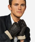 CC3115 (dark brown) - Men's Italian deerskin leather gloves with cashmere lining 2