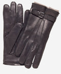 CC3239 (black) - Men's Italian cashmere lined lambskin gloves with belt 2