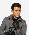 CC3239 (black) - Men's Italian cashmere lined lambskin gloves with belt 5