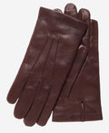 CC3303 (brown) - Men’s Italian cashmere lined leather gloves with longer fingers 1