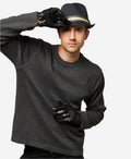CC3341 (black) - Men's Italian cashmere lined leather gloves 2