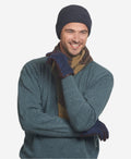 CC3434 (blue/cordovan) - Men’s Italian suede and lambskin gloves with cashmere lining 2