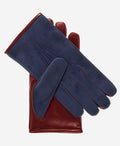 CC3434 (blue/cordovan) - Men’s Italian suede and lambskin gloves with cashmere lining 1