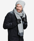 CC3502 (black) - Men’s Italian lambskin winter gloves with cashmere lining & extended wool cuff 5
