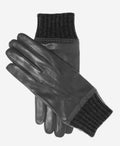 CC3502 (black) - Men’s Italian lambskin winter gloves with cashmere lining & extended wool cuff 1