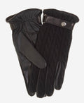 CC3510 (black) - Men’s Italian cable knit cashmere and leather winter gloves 1