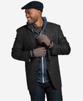 CC3510 (brown) - Men’s Italian cable knit cashmere and leather winter gloves 3