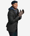 CC3510 (brown) - Men’s Italian cable knit cashmere and leather winter gloves 4