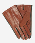 CC3592 (brown) - Men’s Italian leather gloves with two-tone contrast colors 1