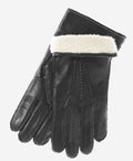 CC3905 (black) - Men’s Italian cashmere lined leather gloves with shearling cuff 2