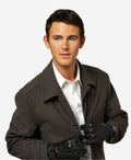 CC3905 (black) - Men’s Italian cashmere lined leather gloves with shearling cuff 4