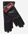 CC4141 (black) - Women’s Italian cashmere lined leather gloves with contrast cuff 2
