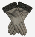 CC4172 (black) - Women’s Italian cashmere lined leather gloves with Persian lamb cuffs 2
