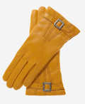 CC4201 (canary) - Women’s Italian cashmere lined leather gloves with buckle 1