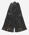 CC4243 (black) - Italian cashmere lined gloves with zippers 2