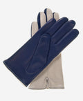 CC4313 (beige/blue) - Women’s two-tone Italian cashmere lined leather gloves 2