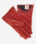 CC4391 (red) - Women’s Italian cashmere lined leather gloves with studs 2