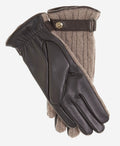CC4510 (nat) - Women’s Italian cable knit cashmere and leather winter gloves 2