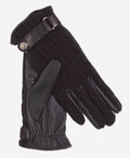 CC4510 (black) - Women’s Italian cable knit cashmere and leather winter gloves 1