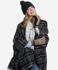 CC4510 (nat) - Women’s Italian cable knit cashmere and leather winter gloves 5