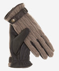 CC4510 (nat) - Women’s Italian cable knit cashmere and leather winter gloves 1