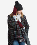 CC4510 (red) - Women’s Italian cable knit cashmere and leather winter gloves 5