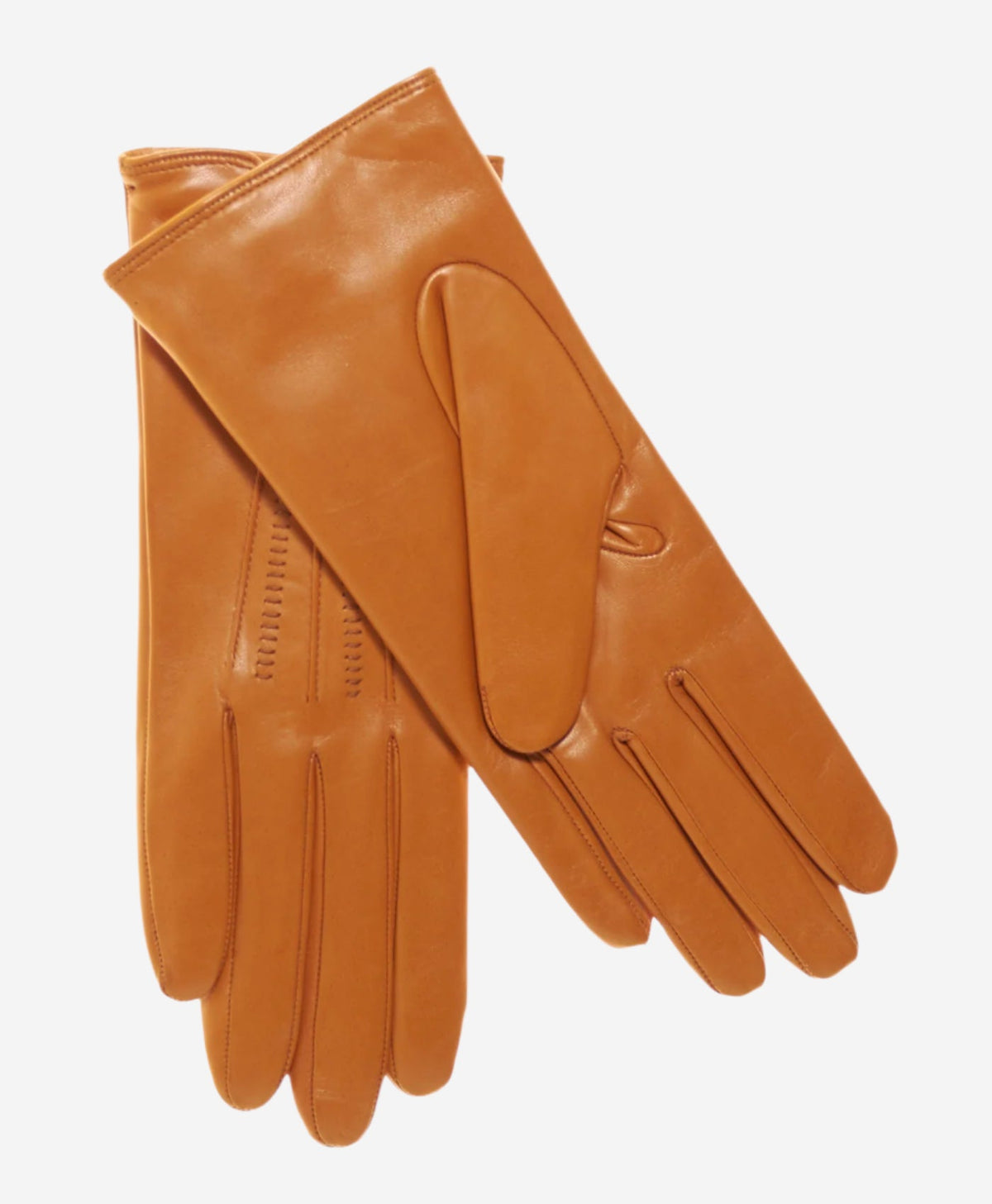 CC4668 (orange) - Women’s Italian orange suede winter gloves cashmere lined with unique hand detailing