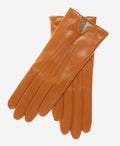 CC4668 (orange) - Women’s Italian orange suede winter gloves cashmere lined with unique hand detailing 1