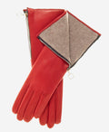 CC4879W4 (red) - “4-button length” Italian cashmere lined gloves with side zipper 1