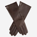 CC4879W8 (brown) - Elbow length Italian cashmere lined gloves with side zpper 2