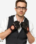 CD3288 (black) - Handsewn Italian leather driving gloves with contrast welting 2