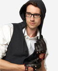 CD3288 (black) - Handsewn Italian leather driving gloves with contrast welting 3