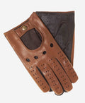 Umberto (camel brown) - Italian lambskin leather driving gloves & touchscreen feature 1