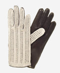 CD4020 (dark brown) - Women’s Italian crochet and leather driving gloves 2