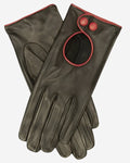 CD4255 (black) - Women’s Italian leather driving gloves with contrast welting 1