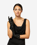 CD4255 (black) - Women’s Italian leather driving gloves with contrast welting 3